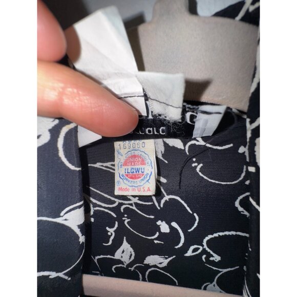 Vintage Jackie Bernard For Eklektic Black & White Floral Dress Size 4‎ Eighties - Picture 7 of 11